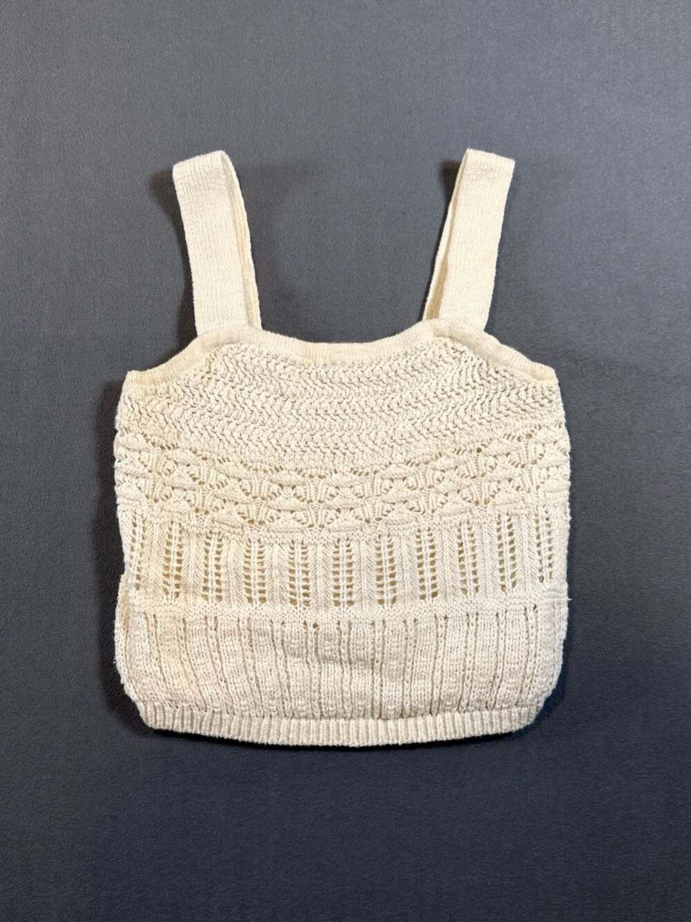 Abercrombie & Fitch Crochet Tank Top Size S Off White Knit Crop Cami